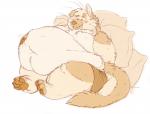 belly belly_fondling big_belly claws clothing deep_navel fur love_handles male morbidly_obese morbidly_obese_male navel obese obese_male overweight overweight_male pawpads pillow sitting solo underwear berlin canid canine canis domestic_dog mammal 2013