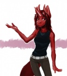 anthro clothed clothing female fur hair horn looking_at_viewer smile solo standing melamoryblack mythology equid equine mammal mythological_creature mythological_equine unicorn