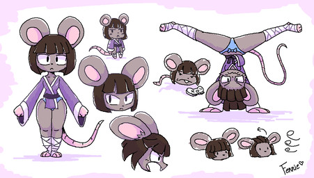 anthro bandage bandaged_leg black_eyes breasts brown_hair clothed clothing female flat_chested fur hair handstand handstand_with_split_pose keikogi looking_at_viewer martial_arts_uniform panties panty_shot simple_background small_breasts solo sportswear tail teeth thick_thighs underwear wide_hips hauntedfennie ida_(usagibun1) mammal mouse murid murine rodent 2025 digital_media_(artwork)