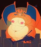 aircraft anthro attack_helicopter belly big_belly blue_wings breasts building city city_background cityscape evil_face evil_grin female helicopter huge_hips huge_thighs looking_at_viewer macro morbidly_obese morbidly_obese_anthro navel nipples nude obese obese_anthro orange_body orange_skin overweight overweight_anthro overweight_female silhouette silhouette_background simple_background skyscraper small_head smile solo standing tail teeth thick_arms thick_thighs vehicle wide_hips wings aimbot-jones third-party_edit nintendo pokemon valentina_(aimbot-jones) charizard generation_1_pokemon pokemon_(species) hi_res