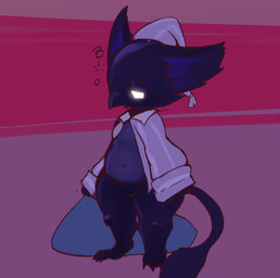 3_toes anthro beak black_body black_fur bottomless bottomless_anthro bottomless_male claws clothed clothing empty_eyes feet fingers fur glowing glowing_eyes half-closed_eyes hat headgear headwear holding_object holding_pillow male narrowed_eyes navel nightcap open_clothing open_topwear pajamas pillow shortstack solo squean standing tail thick_thighs tired toes topwear vono deadlock mythology valve rem_(deadlock) avian gryphon mythological_avian mythological_creature 2026 hi_res