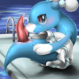 animal_genitalia blue_eyes blush erection femboy feral genital_slit genitals heart_eyes heart_symbol male penis poolside simple_background sitting solo water minami_juuji nintendo pokemon aquatic brionne generation_7_pokemon mammal pinniped pokemon_(species) 1:1 2016