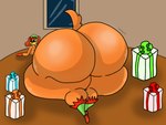 anthro big_butt butt elf_costume femboy gift holidays huge_butt hyper hyper_butt looking_back lying male on_front solo thick_thighs wide_hips luxioboi22 christmas mob_entertainment poppy_playtime smiling_critters dogday_(poppy_playtime) canid canine canis domestic_dog mammal 4:3 absurd_res hi_res