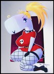 anthro big_breasts black_border blonde_hair boots border breasts clothing collar female fishnet_clothing fishnet_legwear footwear furgonomics furry-specific_piercing hair legwear piercing shoes solo spiked_collar spikes sirredbenjamin nickelodeon spongebob_squarepants pearl_krabs cetacean mammal marine physeteroid sperm_whale toothed_whale whale absurd_res hi_res