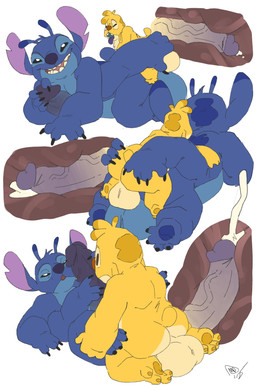 4_arms 4_fingers 4_toes anal anal_penetration antennae_(anatomy) anthro back_markings backsack ball_grab balls big_balls big_penis biped black_claws blue_body blue_fur blue_markings blue_nose blue_pawpads bodily_fluids body_size_growth brown_markings brown_pawpads butt butt_grab claws cum cum_in_ass cum_inside dipstick_antennae duo ear_markings erection feet finger_claws fingers fur genital_fluids genitals hand_on_butt hand_on_own_penis hand_on_penis head_markings head_tuft huge_penis humanoid_genitalia humanoid_penis lidded_eyes lying male male/male markings multi_arm multi_limb multicolored_antennae notched_ear occipital_markings on_back on_front open_mouth open_smile pawpads penetration penis purple_penis purple_tongue red_nose simple_background size_transformation small_tail smile tail teal_mouth toe_claws toes tongue transformation tuft vein veiny_penis white_background yellow_body yellow_fur maxpany disney lilo_and_stitch reuben_(lilo_and_stitch) stitch_(lilo_and_stitch) alien experiment_(lilo_and_stitch) 2025 absurd_res digital_drawing_(artwork) digital_media_(artwork) english_description hi_res signature