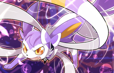 action_pose angry attack feral fur paws pose purple_body purple_fur quadruped solo white_body white_fur yellow_eyes blitzdrachin conditional_dnp nintendo pokemon canid canine eeveelution generation_6_pokemon mammal pokemon_(species) sylveon
