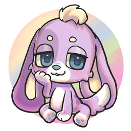anthro chibi fur male pawpads purple_body purple_fur solo qooz_(artist) canid canine canis domestic_dog mammal 1:1 hi_res icon