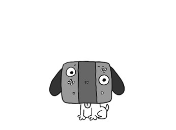 ambiguous_gender animated_gif controller duo feral floppy_ears simple_background tail tail_motion tailwag tongue white_background unknown_artist nintendo nintendo_switch switch_dog animate_inanimate canid mammal animated greyscale low_res meme monochrome short_playtime