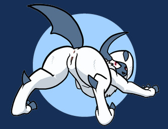 anus butt female feral fur genitals nude presenting red_eyes solo vulva white_body white_fur trout_(artist) nintendo pokemon absol generation_3_pokemon mammal pokemon_(species) 2018 aliasing alpha_channel digital_media_(artwork)