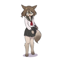 angry anthro asian_clothing black_bottomwear black_clothing black_skirt bodily_fluids bottomwear bow_tie brown_ears brown_hair brown_tail_tip clothing dipstick_tail east_asian_clothing female fur grey_eyes hair japanese_clothing japanese_school_uniform kemono looking_at_viewer markings no_shoes red_bow_tie school_uniform serafuku skirt solo tail tail_markings tan_body tan_fur tears uniform walking_towards_viewer whiskers white_blouse young yeeny felid feline mammal 1:1 hi_res