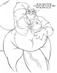 anthro balls belly big_balls big_belly big_penis big_tail blush bodily_fluids claws clothing embarrassed flaccid fluffy genitals huge_balls huge_penis hyper male mature_anthro mature_male moobs muscular muscular_anthro muscular_male nipples overweight overweight_anthro overweight_male penis shirt solo sweat tail text thick_penis topwear vein wide_hips eyetest animal_crossing nintendo tom_nook_(animal_crossing) canid canine mammal raccoon_dog tanuki english_text hi_res