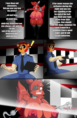 anthro big_breasts breasts clothed clothed_human clothed_male clothing crossgender dialogue duo eye_patch eyewear female flashlight fur hook hook_hand huge_breasts machine male mask mtf_crossgender nipples nude nude_anthro nude_female red_body red_fur text wearing_mask wide_hips thegeckoninja five_nights_at_freddy's five_nights_at_freddy's_2 scottgames foxy_(fnaf) withered_foxy_(fnaf) animatronic canid canine fox human mammal robot 2025 absurd_res comic digital_media_(artwork) english_text hi_res