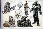 absurd_res ambiguous_gender armor clothing concept_art costume enclave_(fallout) english_text fallout grandfathered_content group gun hi_res human human_only machine male mammal microsoft military model_sheet not_furry official_art power_armor ranged_weapon scan soldier text the_art_of_fallout_3 unknown_artist vault-tec_logo warrior weapon
