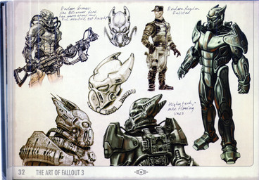 ambiguous_gender armor clothing costume enclave_(fallout) group gun human_only machine male military not_furry power_armor ranged_weapon scan soldier text vault-tec_logo warrior weapon unknown_artist fallout microsoft the_art_of_fallout_3 human mammal absurd_res concept_art english_text grandfathered_content hi_res model_sheet official_art