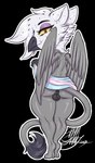 anthro bottomwear bulge clothing femboy lgbt_pride male pride_color_bottomwear pride_color_clothing pride_color_skirt pride_colors skirt solo transgender_pride_colors spamjamz mythology gallagher_(fursona) avian gryphon mythological_avian mythological_creature alpha_channel trans_(lore) trans_woman_(lore)