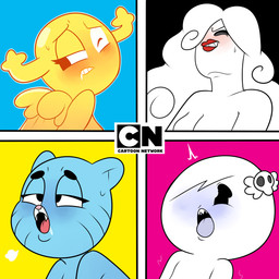 accessory ahegao anthro blue_body blue_fur blush bodily_fluids face_focus female fur group hair hair_accessory hair_over_eye horn implied_orgasm loli looking_back looking_pleasured mature_anthro mature_female mature_humanoid one_eye_obstructed open_mouth orgasm_face pink_nose sweat tongue whiskers wings young superspoe cartoon_network the_amazing_world_of_gumball carrie_krueger nicole_watterson penny_fitzgerald yuki_yoshida domestic_cat felid feline felis ghost humanoid mammal spirit shape_shifter 1:1 absurd_res hi_res mother_(lore) parent_(lore)