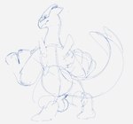 anthro backsack balls blush genitals looking_at_viewer male perineum simple_background solo tail jadenarts nintendo pokemon generation_2_pokemon legendary_pokemon lugia pokemon_(species) 2022 blue_and_white digital_media_(artwork) monochrome