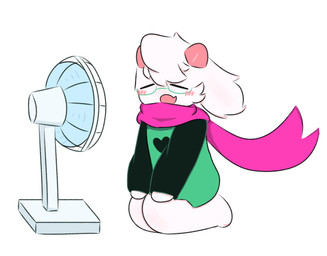 anthro blush clothing eyewear fur glasses horn male male/male open_mouth robe scarf sitting solo white_body white_fur yuyuawa deltarune undertale_(series) ralsei bovid caprine goat mammal