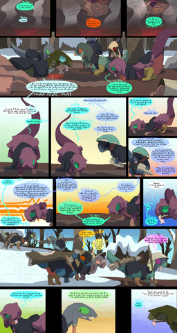 axe construction dialogue fantasy feral forest log plant pregnant snow text tree winter wood thepatchedragon dragonscape mythology forl_(thepatchedragon) gila_(thepatchedragon) hiker_(thepatchedragon) jat_(thepatchedragon) rara_(thepatchedragon) dinosaur dragon drekir mythological_creature mythological_scalie prehistoric_species reptile scalie theropod absurd_res comic hi_res