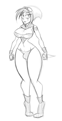 big_breasts biped breasts bulge cleavage clothed clothing curvy_figure dagger eyewear freckles gloves goggles gynomorph hair handwear hood intersex looking_at_viewer melee_weapon navel nipples not_furry panties skimpy solo underwear voluptuous weapon wide_hips jrvanesbroek elf humanoid 2014 digital_drawing_(artwork) digital_media_(artwork) full-length_portrait hi_res monochrome portrait sketch