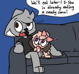 accessory age_difference anthro anthro_penetrated balls black_clothing black_nose black_shirt black_t-shirt black_topwear blue_background bow_ribbon brown_ears brown_eyes clothed clothing dress duo fangs female female_penetrated fur furniture genitals grey_body grey_fur grey_hair hair hair_accessory hair_bow hair_ribbon hand_on_penis inside loli looking_at_another looking_pleasured male male/female male_penetrating male_penetrating_anthro male_penetrating_female older_male on_sofa oral oral_penetration partially_clothed penetration penile penile_penetration penis penis_in_mouth penis_nursing pink_bow pink_clothing pink_dress pink_topwear purple_eyes question_mark ribbons sex sharp_teeth shirt simple_background sitting sitting_on_sofa sofa speech_bubble t-shirt tan_body tan_fur teeth text tongue topwear young young_anthro young_female young_male young_penetrated younger_female lightningb0lt01 canid canine canis domestic_dog mammal 2022 digital_media_(artwork) english_text hi_res