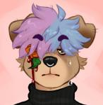 anthro blood bodily_fluids clothed clothing crying flower fully_clothed fur hair looking_at_viewer male plant short_hair solo tan_body tan_fur tears toony gumiboie gumi_(gumiboie) canid canine canis domestic_dog mammal 2019 digital_media_(artwork) hi_res