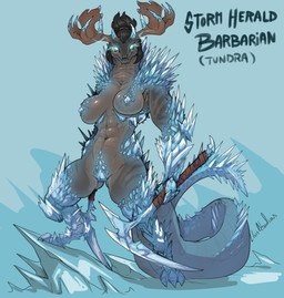 abs anthro biped breasts feet female fingers front_view genitals hair horn looking_at_viewer navel nude nude_anthro nude_female scales solo standing tail toes vulva lluisabadias mythology dragon mythological_creature mythological_scalie scalie 2026 absurd_res digital_drawing_(artwork) digital_media_(artwork) hi_res