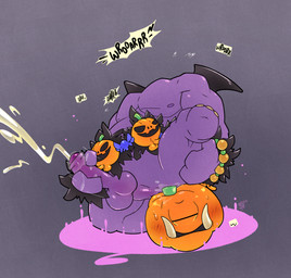 anal anal_masturbation anal_penetration autopenetration balls blush bodily_fluids cum detachable detachable_head ejaculation food fruit genital_fluids genitals head_up_your_own_ass male masturbation orgasm penetrated_by_pumpkin penetration penile penile_masturbation penis plant pumpkin solo sweat wings argon_vile cygames dragalia_lost european_mythology irish_mythology mythology nintendo pumpking_(dragalia_lost) dullahan elemental_creature flora_fauna hi_res