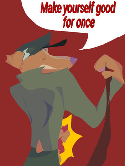 anthro bdsm clothing dialogue dominant dominant_male genitals hat headgear headwear knot knotted_penis leash leashed_viewer male masturbation penis petplay roleplay solo speech_bubble text anonymous_artist alfred's_playhouse alfred_alfer canid canine mammal 3:4 digital_drawing_(artwork) digital_media_(artwork) english_text hi_res lineless