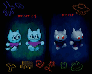 ambiguous_gender anthro big_feet bottomwear chibi clothed clothing duo feet fully_clothed pointy_ears prick_ears red_eyes shirt smile tail text topwear walk_cycle walking plastiboo catnap/dreamworld the_cat_(plastiboo) the_cat_0.1 domestic_cat felid feline felis mammal 2d_animation animated colored digital_media_(artwork) english_text official_art pixel_(artwork) pixel_animation shaded