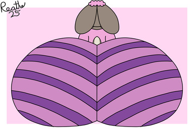 anthro big_butt border bottomwear butt clothing ears_down female grey_body grey_ears grey_tail headgear headwear huge_butt hyper hyper_butt pants pattern_bottomwear pattern_clothing pattern_pants pink_background pink_bottomwear pink_clothing pink_headwear pink_pants pink_shirt pink_topwear pivoted_ears purple_bottomwear purple_clothing purple_pants rear_view scut_tail shirt short_tail simple_background sitting solo striped_bottomwear striped_clothing stripes tail tight_clothing topwear two_tone_tail white_border white_tail yoga_pants reathe disney zootopia judy_hopps european_rabbit lagomorph leporid mammal oryctolagus rabbit 2025 3:2 colored digital_media_(artwork) flat_colors signature