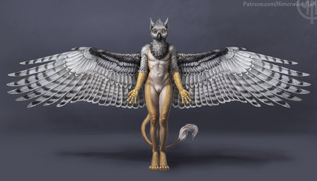 andromorph andromorph_anthro anthro beak black_beak black_body black_feathers black_wings feathered_wings feathers front_view fur genitals grey_background humanoid_genitalia humanoid_vulva intersex intersex_anthro logo looking_at_viewer mouth_closed navel nude simple_background solo standing tail tail_tuft text tuft vulva white_body white_feathers white_fur white_wings wings yellow_body yellow_eyes yellow_fur himeragoldtail mythology avian gryphon mythological_avian mythological_creature 2024 artist_logo full-length_portrait portrait url