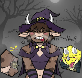 anal anal_penetration anthro bodily_fluids duo femboy gender_symbol gender_symbol_penetration genital_fluids genitals heart_symbol holidays lewd_symbolism magic_user male male/male male_penetrated male_penetrating male_penetrating_male male_symbol musk penetration penile penile_penetration penis penis_in_ass precum saliva sex symbol witch threehorns halloween doki_bull tricero_spikes bovid bovine cattle ceratopsian ceratopsid chasmosaurine dinosaur mammal marginocephalian ornithischian prehistoric_species reptile scalie triceratops vampire hi_res