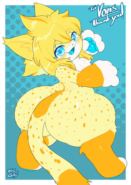 4_fingers ambiguous_gender anthro big_butt biped blonde_hair blue_eyes blue_mouth blue_pawpads blue_tongue blush blush_lines border butt chest_tuft cute_fangs eyebrows eyelashes fangs feet fingers glistening gloves_(marking) hair leg_markings looking_at_viewer looking_back markings nude open_mouth open_smile pawpads paws rear_view simple_background smile socks_(marking) solo tail teal_background teeth text tongue tuft yellow_body yellow_tail keyhat_tk10 felid feline mammal 2022 dated digital_drawing_(artwork) digital_media_(artwork) english_text hi_res signature