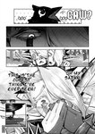 ambiguous_gender blush clothed clothed_female clothed_humanoid clothing covering covering_mouth covering_own_mouth covering_self dialogue duo ear_piercing ear_ring eyebrow_piercing facial_piercing female feral humanoid_pointy_ears lip_piercing piercing pointy_ears ring_piercing size_difference text yoyoro ranger-chan_(yoyoro) avian bird corvid corvus_(genus) crow elf humanoid oscine passerine 2025 absurd_res black_and_white comic english_text hi_res monochrome