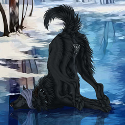 animal_genitalia animal_vulva anus ass_up black_anus black_body black_collar black_fur black_pawpads black_vulva bodily_fluids butt_tuft canine_genitalia canine_vulva cheek_tuft closed_smile collar facial_piercing facial_tuft female female_feral feral fur genital_fluids genitals grey_eyes grey_hair hair ice leg_tuft lying mouth_closed narrowed_eyes neck_tuft nose_piercing nose_ring on_front outside pawpads piercing reflection ring_piercing septum_piercing septum_ring side_view smile solo spiked_collar spikes text tuft vaginal_fluids vaginal_fluids_on_vulva vulva msdeadsoul canid canine mammal 1:1 2024 artist_name dated hi_res