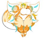 antennae_(anatomy) anthro arthropod_abdomen big_breasts big_butt blonde_hair blue_highlights breasts butt female fur genitals hair highlights_(coloring) insect_wings lepidopteran_wings long_hair moth_antennae multi_arm multi_limb orange_body orange_fur orange_stripes pussy solo stripes thick_thighs thigh_gap wings qzarloid sasha_sweets arthropod insect lepidopteran moth absurd_res hi_res