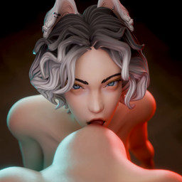 areola big_breasts black_nails blue_eyes bouncing_breasts breast_play breast_suck breasts colored_nails duo ear_piercing ear_ring eyelashes faceless_character faceless_female faceless_human female female/female female_pov first_person_view gesture glistening glistening_body glistening_skin gradient_hair grey_hair hair hand_gesture human_on_humanoid human_pov interspecies jiggle_physics licking looking_at_viewer nails nipple_fetish nipple_lick nipple_play nipples one_eye_closed piercing red_areola red_nipples red_tongue ring_piercing short_hair smile smiling_at_viewer sucking tongue tongue_out v_sign wink winking_at_viewer solek_(artist) soltushka_(solek) animal_humanoid cat_humanoid felid felid_humanoid feline feline_humanoid human humanoid mammal mammal_humanoid 1:1 2026 3d_(artwork) 3d_animation absurd_res animated digital_media_(artwork) hi_res no_sound short_playtime video
