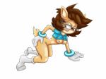 anthro bite biting_lip breasts brown_hair clothing exposed_breasts female hair heart_eyes heart_symbol nipples solo lewdsharx sega sonic_the_hedgehog_(series) bump_the_deer fan_character cervine deer mammal 4:3 absurd_res hi_res