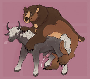 anal anal_penetration animal_genitalia animal_penis balls bodily_fluids cum cum_while_penetrated doggystyle duo ejaculation equine_genitalia equine_penis feral feral_on_feral from_behind_position genital_fluids genitals hair hair_over_eyes hooves horn interspecies male male/male male_penetrated male_penetrating male_penetrating_male mane mane_hair orgasm pawpads paws penetration penis sex slightly_chubby fettrmyx elden_ring fromsoftware kuruk_(character) torrent_(elden_ring) bear brown_bear equid equine grizzly_bear mammal ursine