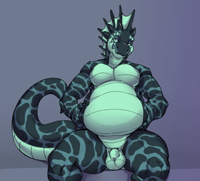 anthro balls belly belly_grab countershade_balls countershade_face countershade_genitalia countershade_neck countershade_tail countershade_torso countershading flaccid foreskin front_view genitals humanoid_genitalia humanoid_penis male male_anthro nude nude_anthro nude_male overweight overweight_anthro overweight_male penis simple_background sitting small_penis solo tail teal_body teal_eyes teal_penis unretracted_foreskin mintyderg mythology minty_(mintyderg) aquatic aquatic_dragon dragon mythological_creature mythological_scalie scalie 2020 hi_res