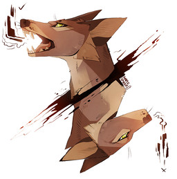 ambiguous_gender black_lips feral green_eyes lips open_mouth simple_background teeth tongue white_background maplespyder canid canine mammal 2015 digital_media_(artwork)