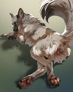 animal_genitalia animal_vulva anus canine_genitalia canine_vulva female female_feral feral fur genitals grey_body grey_fur lying on_side presenting presenting_vulva raised_tail solo tail tail_anus vulva aseniyaaa nematious_(character) canid canine fox mammal red_fox silver_fox true_fox 2025 hi_res