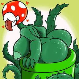 areola big_breasts big_butt blush blush_lines breasts butt eyeless female freckled_arms freckled_back freckled_breasts freckled_butt freckled_shoulders freckles green_body green_nipples heart_symbol huge_breasts huge_butt nipple_dip nipples pipe plant roots solo spines tongue tongue_out tibbs mario_bros nintendo elemental_creature elemental_humanoid flora_fauna humanoid piranha_plant plant_humanoid 1:1 hi_res
