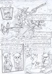 aircraft airship angry anthro badger battle black_and_white border cable cake canid canine canis clothing comic convenient_censorship cracked_wall cracks crossed_arms dessert dialogue dipstick_ears dipstick_tail duncan_(kitfox_crimson) ear_markings english_text eye_patch eye_patch_only eyewear female food fox fur glasses group gun hair hand_in_pocket hole_(pit) hole_in_wall honey_badger kangaroo keith_(kitfox-crimson) kitfox-crimson lagomorph leporid long_ears long_hair looking_away machine macropod male mammal markings marsupial mecha melee_weapon monochrome multicolored_body multicolored_ears multicolored_fur mustelid musteline necktie nude open_mouth outside_border plate pockets rabbit ranged_weapon rena_(kitfox_crimson) screen sitting sketch smoke smoking_gun speech_bubble stolen_generation suit sword tail tail_markings text thinking thought_bubble two_tone_body two_tone_fur vehicle warzone weapon