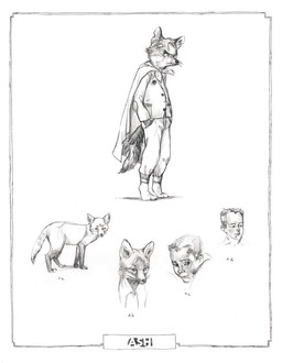 angry anthro cape cardigan claws clothing feral footwear looking_at_viewer makeshift_clothing male socks solo tail young young_anthro young_human young_male felicie_haymoz fantastic_mr._fox ash_fox_(fantastic_mr._fox) canid canine fox human mammal red_fox true_fox concept_art monochrome official_art sketch traditional_media_(artwork)
