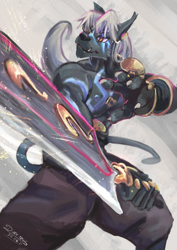 anthro black_body black_fur fur greatsword hair male melee_weapon muscular muscular_anthro muscular_male pecs solo sword weapon white_hair duketeus bandai_namco digimon digimon_beatbreak digimon_(species) felid feline mammal murasamemon hi_res