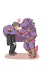 anthro armor blush duo forehead_kiss fur heart_symbol horn living_tail male male/male purple_body purple_fur simple_background tail unconvincing_armor unusual_anatomy unusual_tail white_background rorondo4 lifewonders tokyo_afterschool_summoners bathym_(tas) protagonist_(tas) twink_protagonist_(tas) canid canine canis demon human mammal wolf 9:16 hi_res