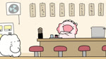 ambiguous_gender anthro beady_eyes black_eyes chair chef chef_hat chopsticks clothing cooking_pot dot_eyes duo electric_fan food fur furniture gills hat headgear headwear hitting_head humor instant_noodles male monotone_body narrowed_eyes noodles on_chair open_mouth ordering_food overweight overweight_male pink_body pink_gills pink_skin public ramen restaurant semi-anthro sitting sitting_on_chair solo soy_sauce squint stool text unconscious unprofessional_behavior violence what whiskers white_body white_fur why purinharumaki_karameru sound_warning cup_noodles matatabi_movie_labo nissin karameru_(character) amphibian axolotl domestic_cat felid feline felis mammal marine mole_salamander salamander 16:9 2023 2d_animation animated hi_res japanese_text short_playtime sound voice_acted webm widescreen