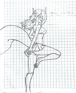 anthro bottomwear breasts butt clothed clothing female hair happy looking_at_viewer no_underwear open_mouth simple_background skirt smile solo tail text young young_anthro young_female sky-rouge meztli_vazquez animal_humanoid humanoid mammal rodent sciurid tree_squirrel 2022 absurd_res english_text hi_res unfinished